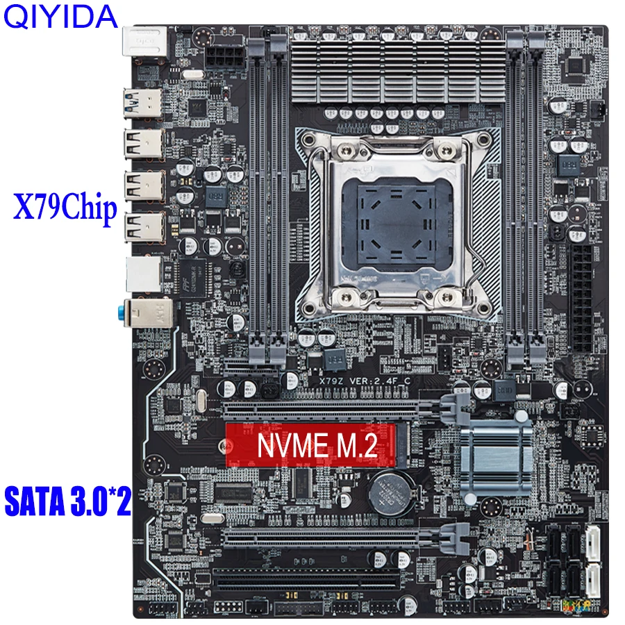 Материнская плата X79 системная LGA2011 ATX USB 3 0 SATA3 PCI-E NVME M.2 SSD поддержка памяти REG ECC и