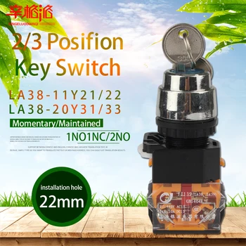 

Installation hole 22mm 2/3Posifion Key-lock push button Momentary/Maintained LA38A-11Y21 LA38-11Y22 LA38-20Y31 LA38-20Y33