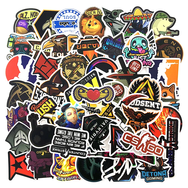 

50 PCS Lot CS GO Stickers Motorcycle Anime Game Sticker For Boys Laptop Funny Graffiti Stickers Mix Waterproof Retro Pegatinas