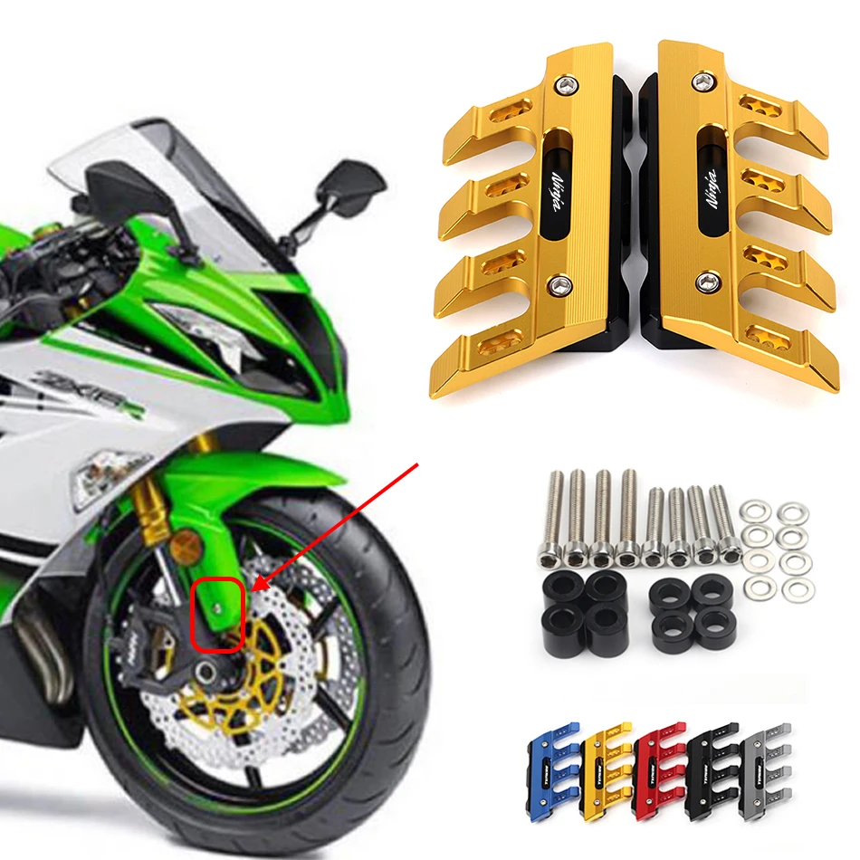 

Для KAWASAKI ninja ZX6RR ZX6R ZX-6R/ABS ZX9R аксессуары для мотоцикла CNC брызговик боковая защита переднее крыло слайдер