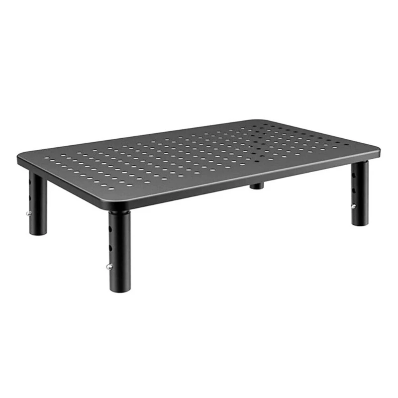 

3 Height Adjustable With Mesh Platform Iron Plate Monitor Stand Riser Portable