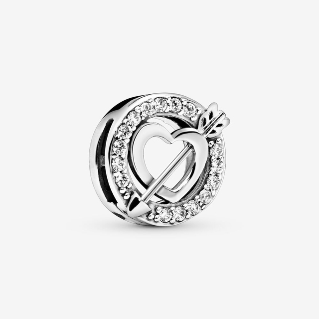 Sterling Silver Charms Beads Original Reflections Clip Heart Clover Crown Charm Fit Pandora Bracelets Diy Jewelry For Women