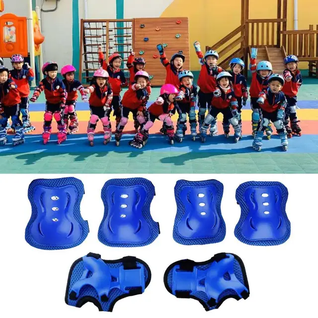 6Pcs/Set Adults Kids Protective Gear Cycling/Skating Knee Pads Elbow Pads Wrist Guard for Rollerblading Skateboard Bike Scooter 1