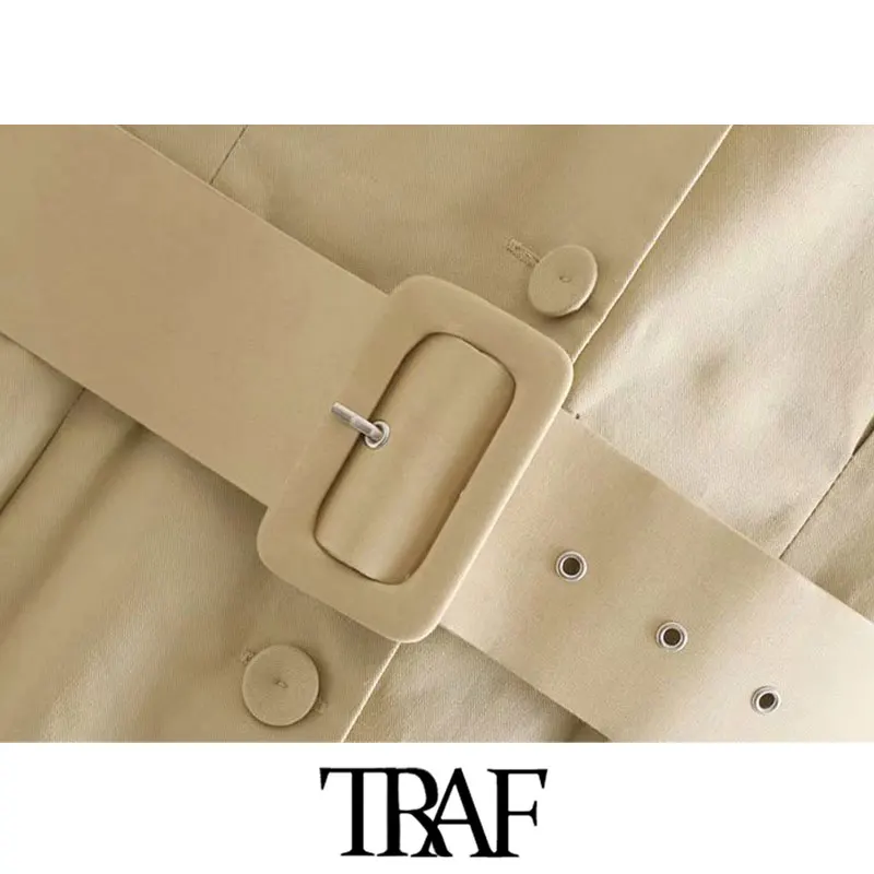 TRAF, женское винтажное элегантное офисное платье с поясом, мини-платье, модный галстук-бабочка, рукав три четверти, женские платья, vestidos mujer