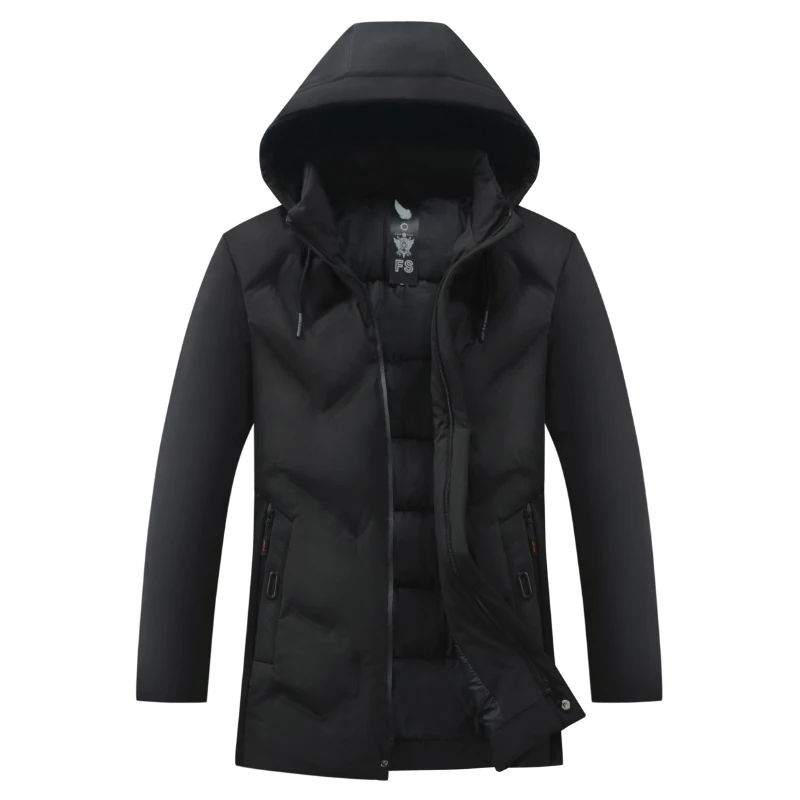 CYSINCOS, черное зимнее пальто, мужские толстовки, куртки, парки, теплая парка с капюшоном, мужские куртки и пальто, Casaco Masculino, толстая верхняя одежда - Цвет: Black