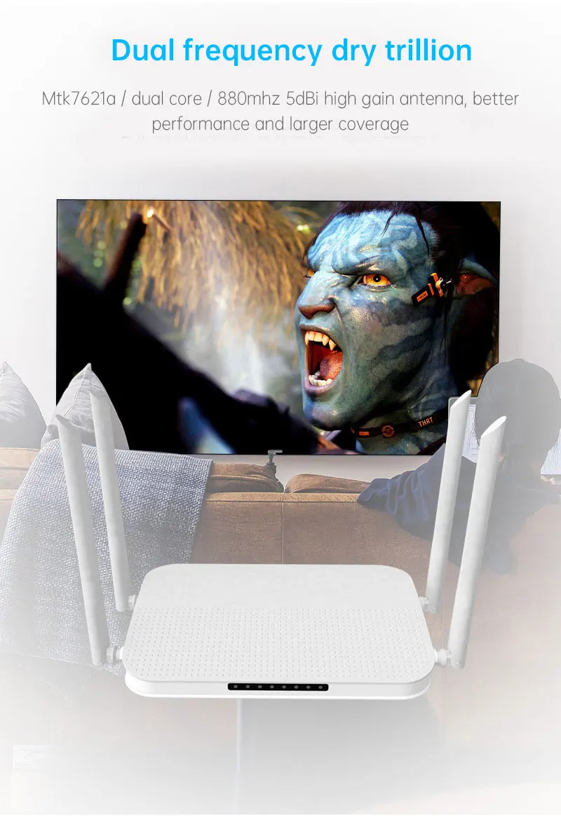 Wi Fi роутер AC1200 гигабитный двухдиапазонный 4 антенны 6 дБи|Беспроводные роутеры| |