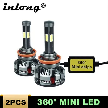 

2Pcs H7 Led With Mini Chips H4 LED Car Headlight Bulbs H11 LED H8 HB3 9005 HB4 9006 Lamp 6500K 12V 16000LM Auto Led Fog Lights