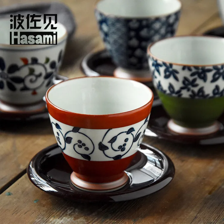 

HASAMI Imported from Japan Ceramic Cup jingying gu Dyeing Tea Cup Tea Bowl Five into High-End Gift Box Set Wholesale