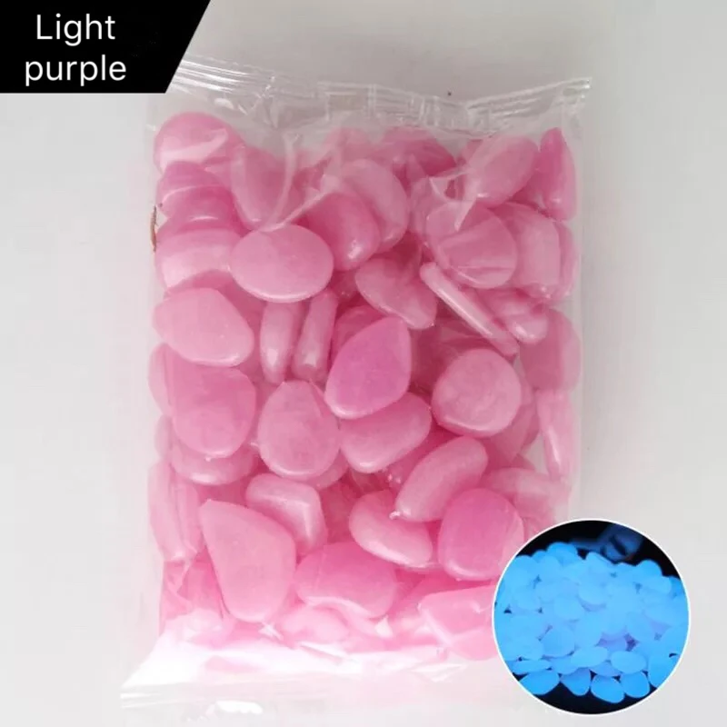 Light Purple 50 шт. садовые светящиеся камни светится в темноте садовые камни для сада дорожка для патио LawnYard украшения аквариума - Цвет: Light Purple