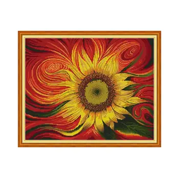 

Joy Sunday Chinese Cross Stitch Kits Flowers Sunflower Patterns 11CT Printed on Canvas 14ct Aida Cloth DIY Crafts for Needlework