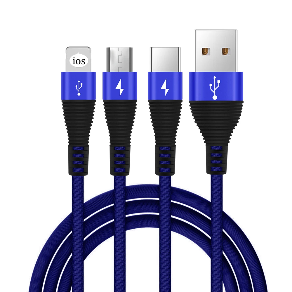 Phone Cable Alloy Type C USB Fast Charging Cable USB For Samsung Note10+ For iPhone 11 XS Max 6 7 8 Plus Data Charge Micro USB - Цвет: 03
