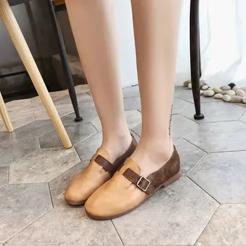 

Mori Literary Flat Single Shoes Soft-Sole Comfort Skid Oxford Bottom Maternity Shoes Shallow Mouth Grandma Shoes Casual Shoes