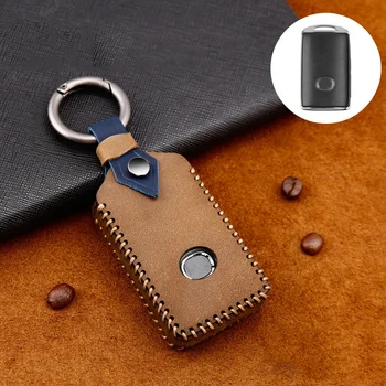 

Leather Car Key Cover for Mazda 3 Sedan 2019 2020 / CX-9 CX-5 2020 Smart Keychain Remote Key Fob Shell Case Protector