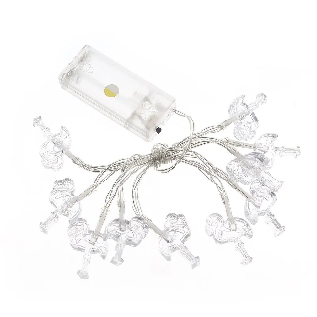 Mini 10 LED Flamingo Light Strings Unique Shaped Fairy String Lights Holiday Wedding Decoration Indoor/Outdoor Lighting | Лампы и