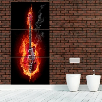

Mural background wallpaper living room aisle home decoration fire guitar abstract mural art poster canvas painting