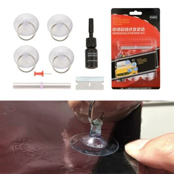 

Rubber Glass repair tool Kit For Chip&Crack Restore Fillers Windscreen