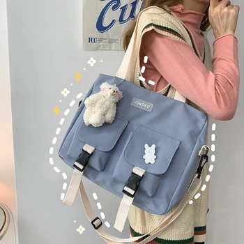 

Fashion Fold Over Women Messenger Bags Canvas Shoulder Bags 2020 New Arrival Zipper Female Students Girls School Handbags
