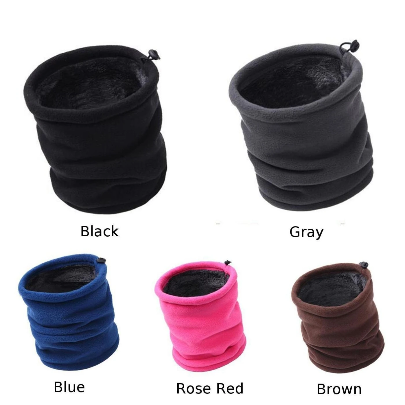 Unisex Outdoor Fleece Bib Double Warm Collar Scarf Sports Windproof Mask Breathable adjustable Scarf