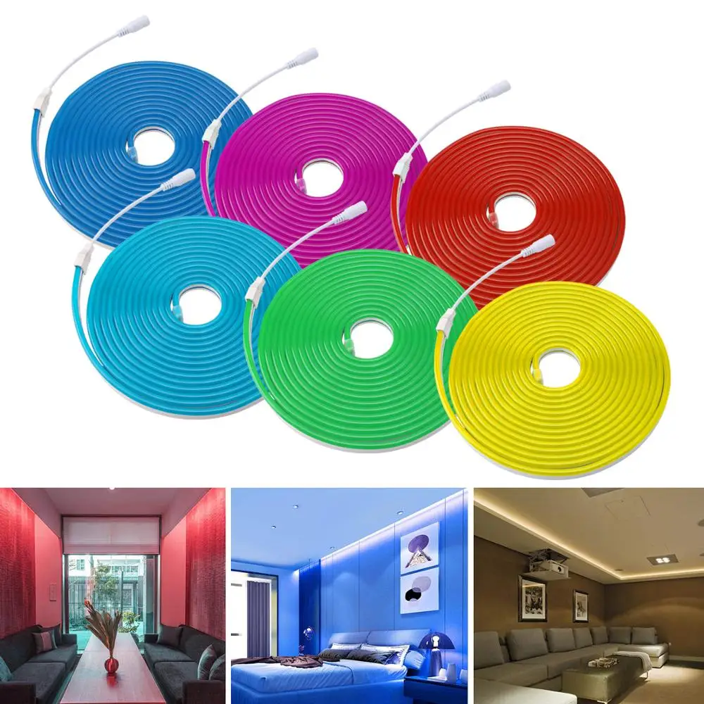 

LED Strip Waterproof Neon Flexible Strip Light RGB Tape Led Ribbon Lights for Bedroom Bar Decoration Halloween Christmas Lights