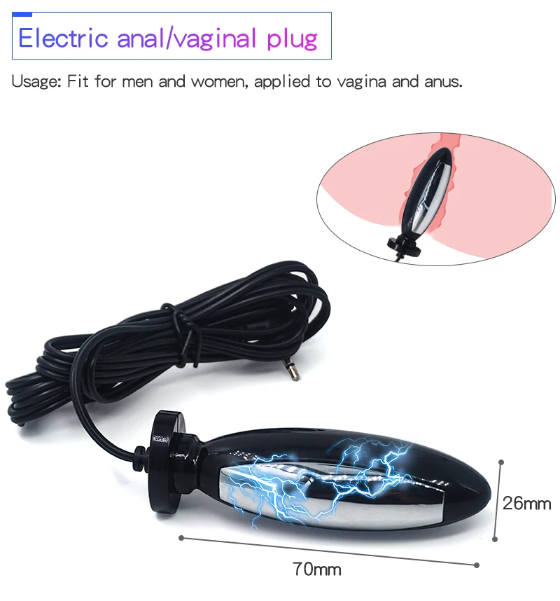 Electric Shock Vaginal Anal Butt Plug Electro Stimulator Prostate Massager E-Stim Clit Nipple Clamps Bdsm Sex Toys For Women Men
