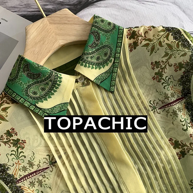 12,12 Шелковая Женская модная темпераментная элегантная плиссированная дизайнерская блузка с отложным воротником и длинным рукавом для женщин