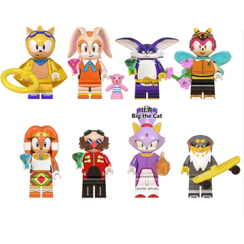 

8pcs/Set DISNEY Super Sonicing Building Blocks Bricks Amy Rose Ray Storm Knuckles Hedgehog Action Figure Christmas Toy For Kids