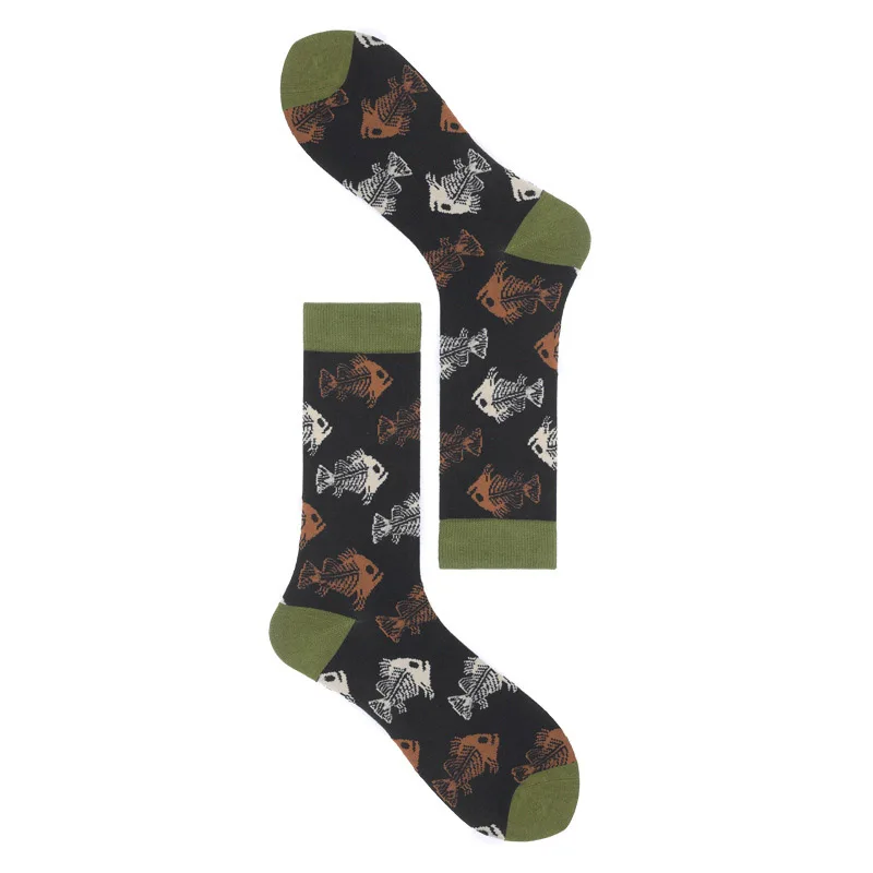 Harajuku hot socks cute fashion men's large size cartoon deer dog cat animal happy funny socks funny man Christmas gift - Цвет: 2