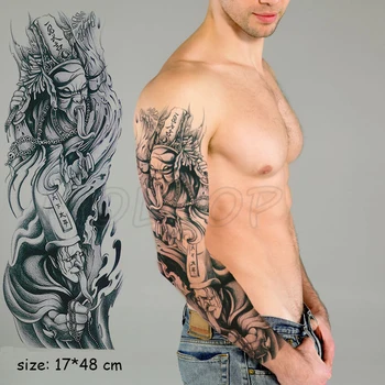 

Full Arm Waterproof Temporary Tattoo Sticker myth black and white character Fake Tatoo Flash Tatto Body Art for Man Woman