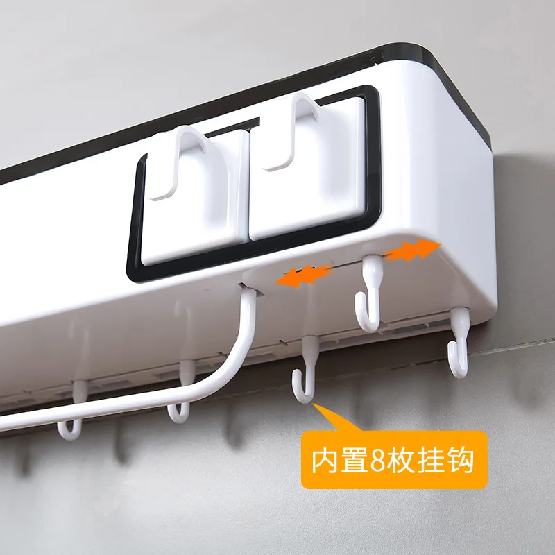Kitchen Storage Rack Holder Free Nail Wall Hanging Seasoning Bottles Storage Rack Shelf Multi-function Kitchen Organizer Tools - Цвет: Белый