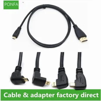

Type A HDMI to Type D Micro HDMI Up & Down & Left & Right Angled Elbow Cable 3D 4K 1080p MicroHDMI audio for Tablet Camera 50cm