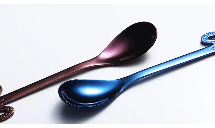 304 Stainless Steel Fruit Fork Coffee Spoon Cutlery Creative Butterfly PVD Titanium Colorful Wedding Gift Custom