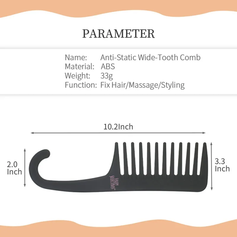 Антистатический гребень с широкими зубьями для укладки волос, расческа для массажа волос, инструменты для укладки, оптовая продажа