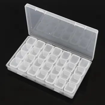 

Transparent 28 Grid PP Detachable Multipurpose Independent Display Storage Box Fit for Jewelry / Nail Art / Rings / Tool Parts