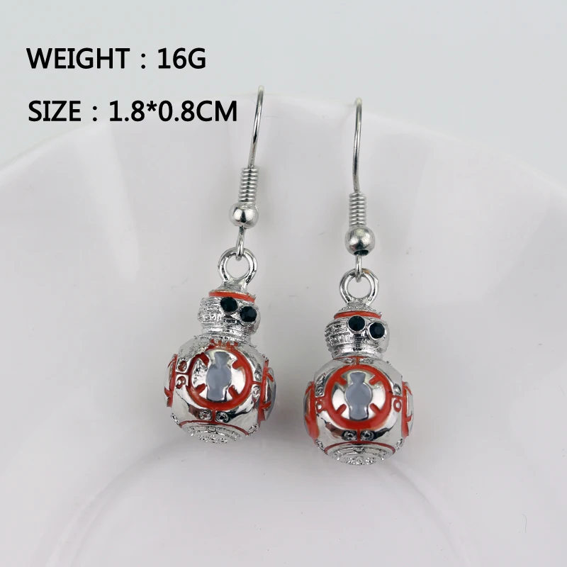 Украшения на шею из «Звездных войн» Серьги робот BB-8 Тысячелетнего Сокола космический корабль висячие серьги ювелирные изделия серьги штурмовика из мультфильма «Звездные войны: Мстители девушка уха орнамент