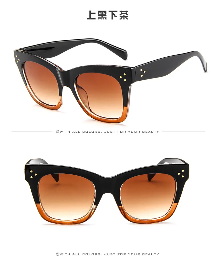 tom ford cat eye sunglasses women trending products leopard tea tf ladies sun glasses big oversized oculos de sol feminino - Цвет линз: shangheixaicha