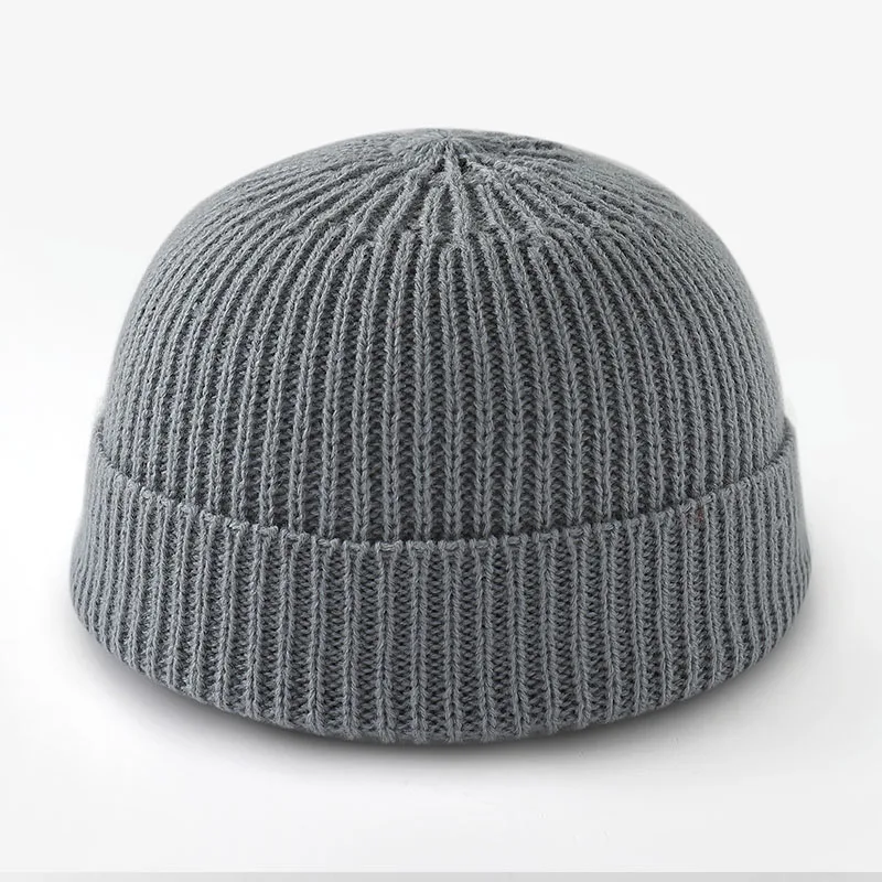 

Men Knitted Hat Winter Beanie Boy Skullcap Sailor Cap Cuff Brimless Retro Navy Style Beanie Hat Melon Cap Short Autumn Girl Hat