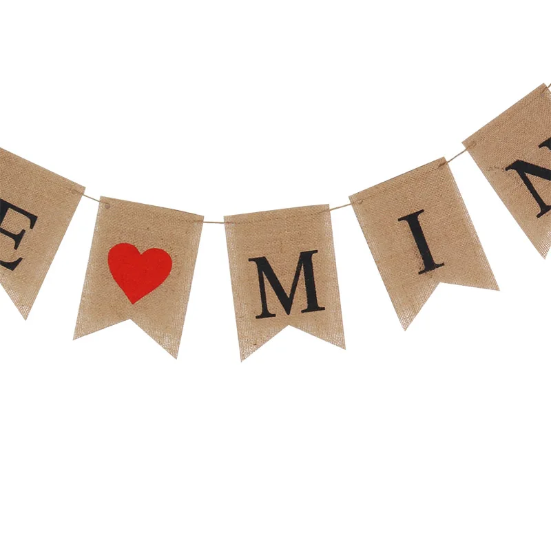 LOVE BE MINE Мешковина баннер флаг овсянка гирлянда День Святого Валентина декоративные Висячие украшения для детского душа Свадебные украшения