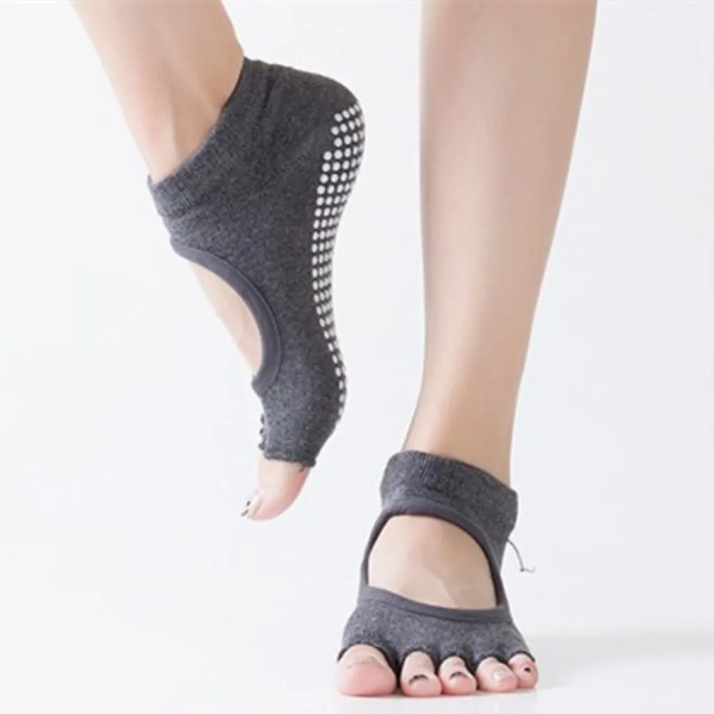 JAYCOSIN, женские нескользящие носки с пятью носками и открытой спиной, Пилатес фитнес спортзал, женские спортивные носки, тапочки 102