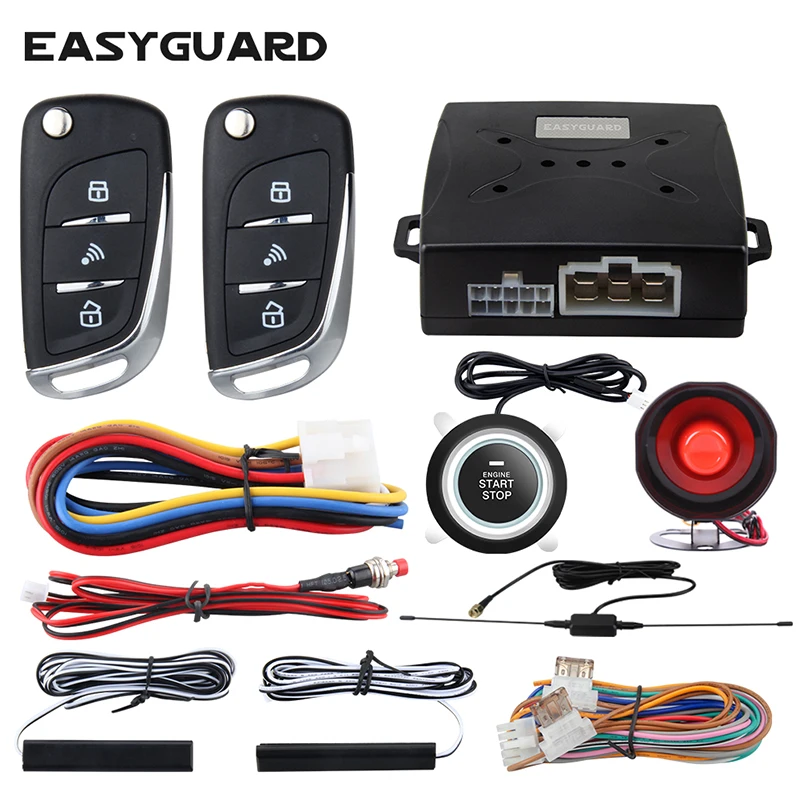 Easyguard Ec003nv Security Remote Engine Start Push Button Lock Unlock