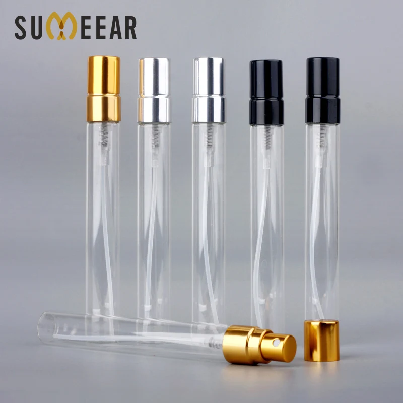 100Pcs/Lot 10ml Sample Spray Bottle Portable Parfume Bottle Refillable Container Travel Bottle Atomizer Women Perfume for gift