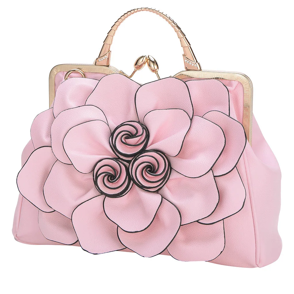

Women's Handbag 2020 New Fashion Floral Hasp Totes Female Leather Designer Large Shoulder Bags Lady Shoulder Handbag #Zer