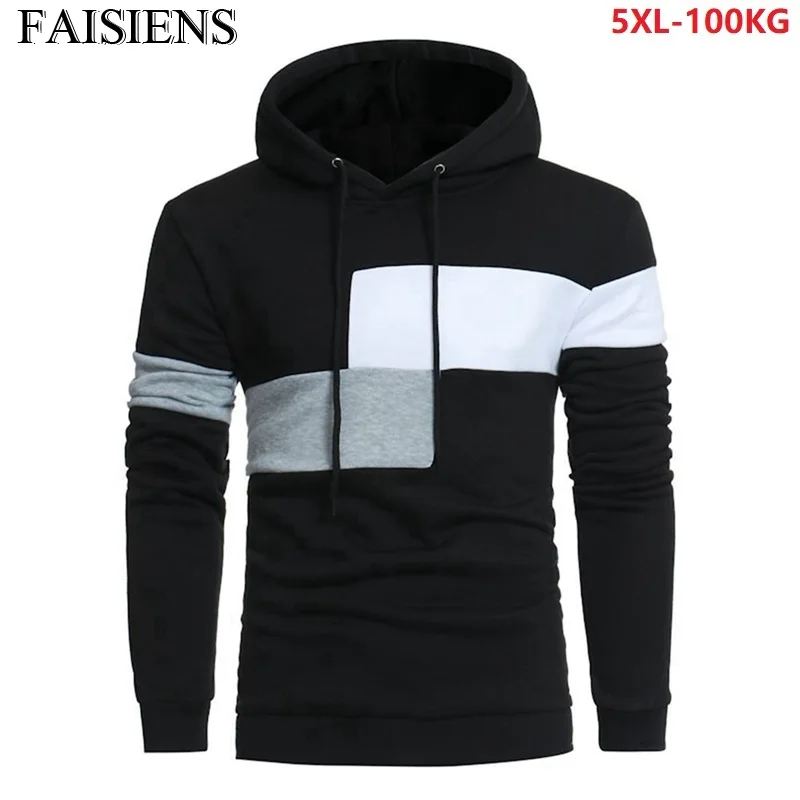 

patchwork autumn hooded Sweatshirts men plus size big 4XL 5XL streetwear sports Sweatshirt outwear loose coat khaki 52 hoodies