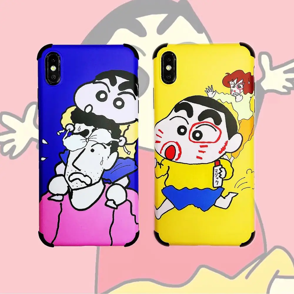 

Cartoon Crayon shin chan Phone Case Cute for iPhone 7 8 Plus X XS XR XSMax Soft Cover anti-knock