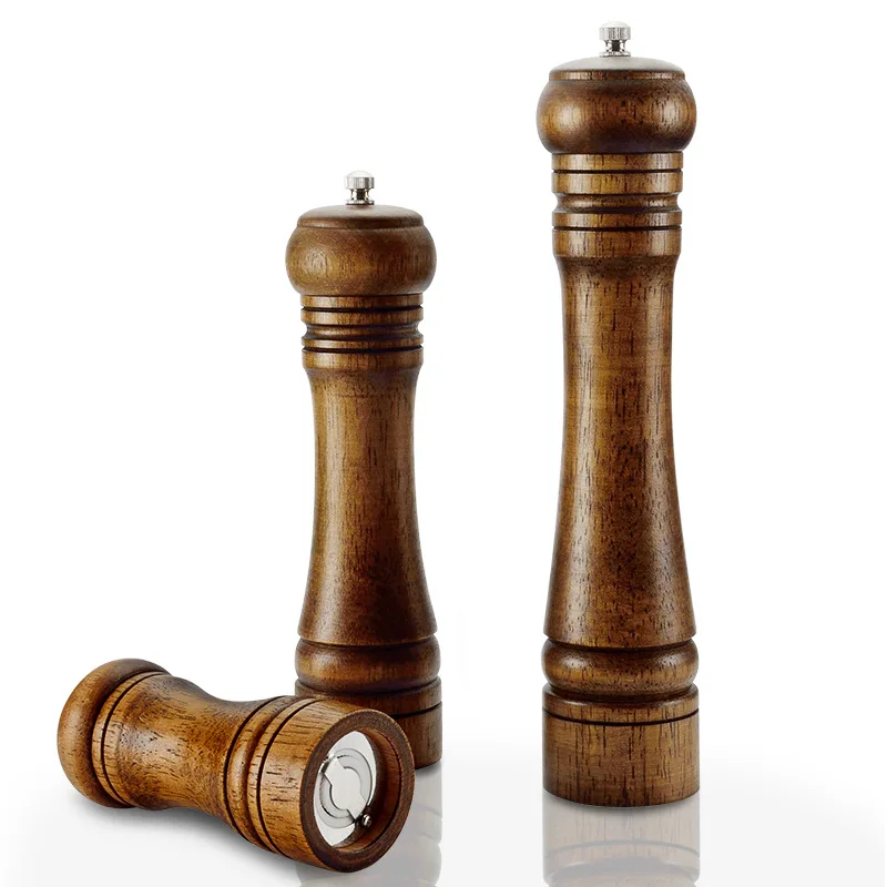 

5" 8" 10" Salt and Pepper Mill Wood Pepper Shakers Manual Pepper Grinder Oak Wood Salt Pepper Multi-purpose Kitchen Accessories