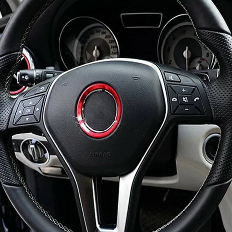 1X Красный Руль центр Логотип украшение крышка кольцо Накладка для Mercedes Benz C E CLA GLC