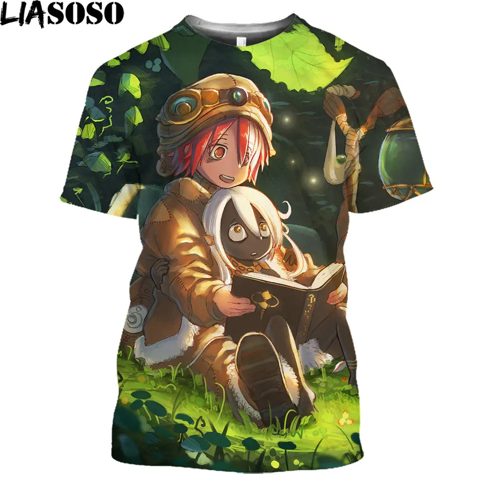 LIASOSO Anime Made In Abyss T Shirt 3D Print Men Women Loli T-Shirts Game Harajuku Tops Casual Short Sleeve Sexy Kawaii Tee 2022 | Мужская