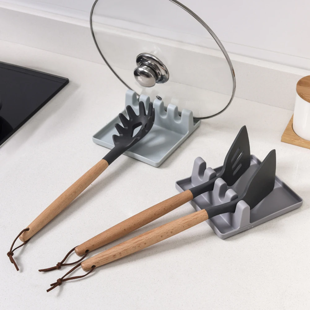 

Plastic Multifunction Ladle Spoon Organizer Rest Holder Anti-slip Cooking Utensil Chopsticks Spatula Storage Shelf Racks Tools