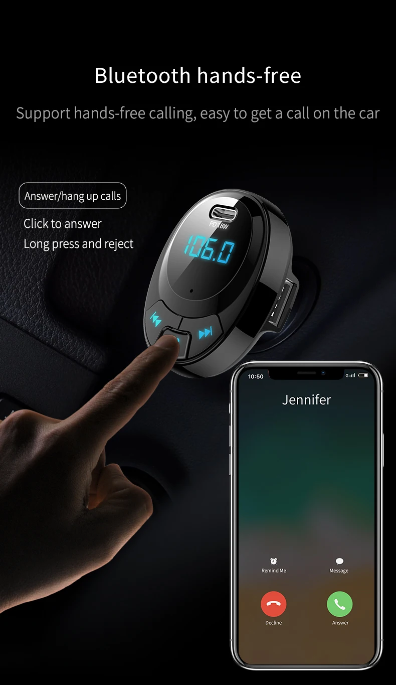 YIBEIKA автомобильное зарядное устройство с fm-передатчиком Bluetooth приемник 3.1A двойное автомобильное usb-устройство для зарядки телефона аудио mp3-плеер TF, Карта автомобильный комплект