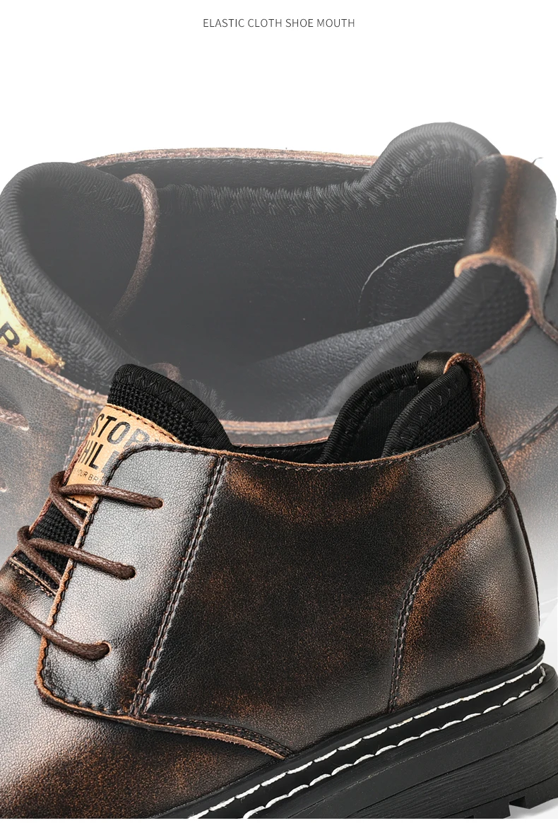 new autumn fashion men's ankle boots casual genuine leather shoes male military boot man work shoe motorcycle boots for men