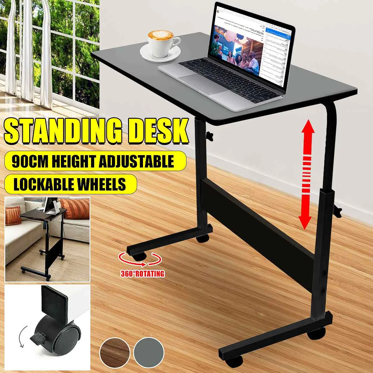 

Laptop Table Computer Desk 71-90cm Height Adjustable Notebook Stand Laptop Desk Nordic Bed Side Table Bedroom Furniture